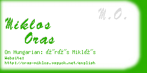 miklos oras business card